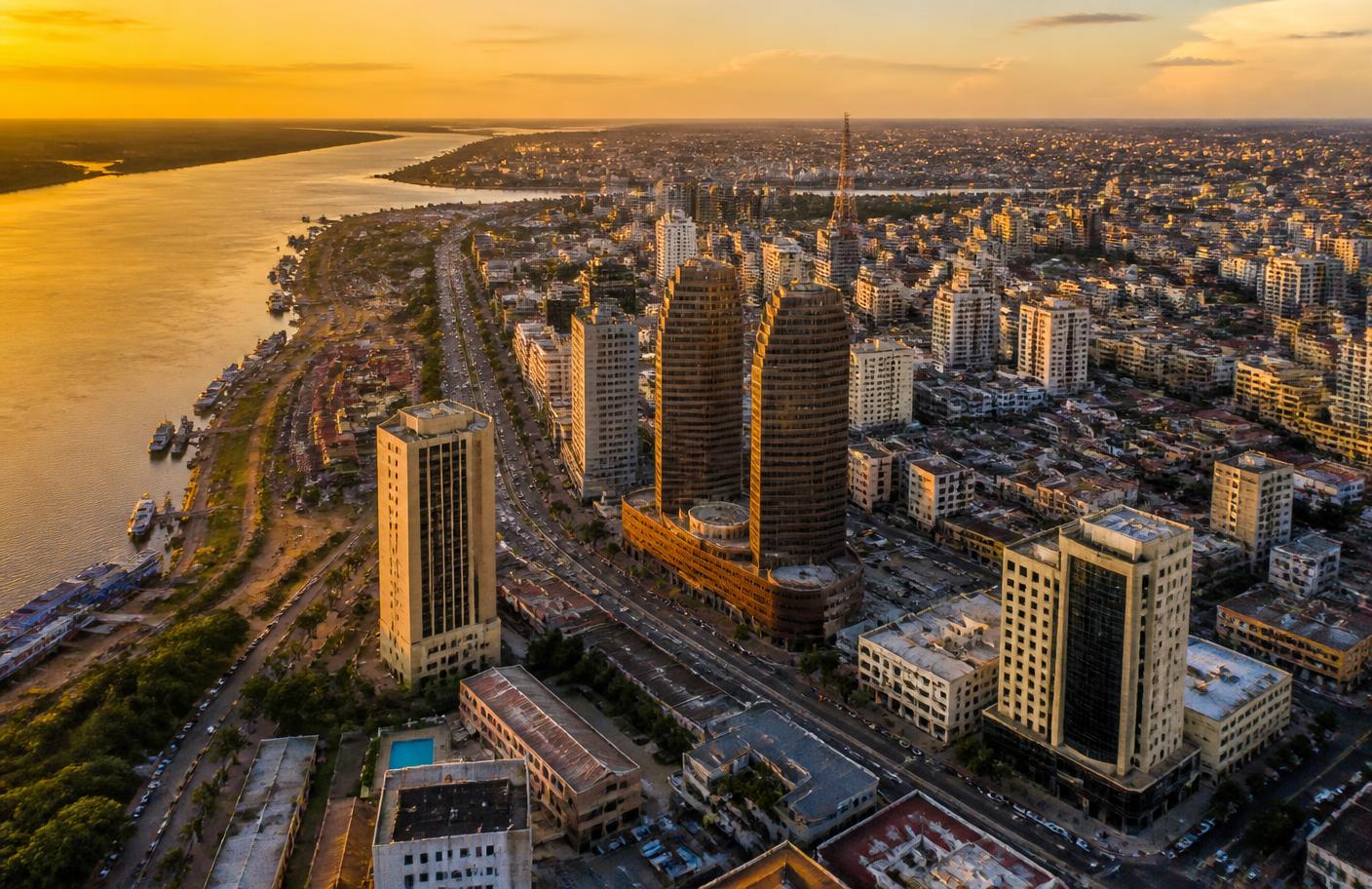 City skyline in the Democratic Republic of the Congo